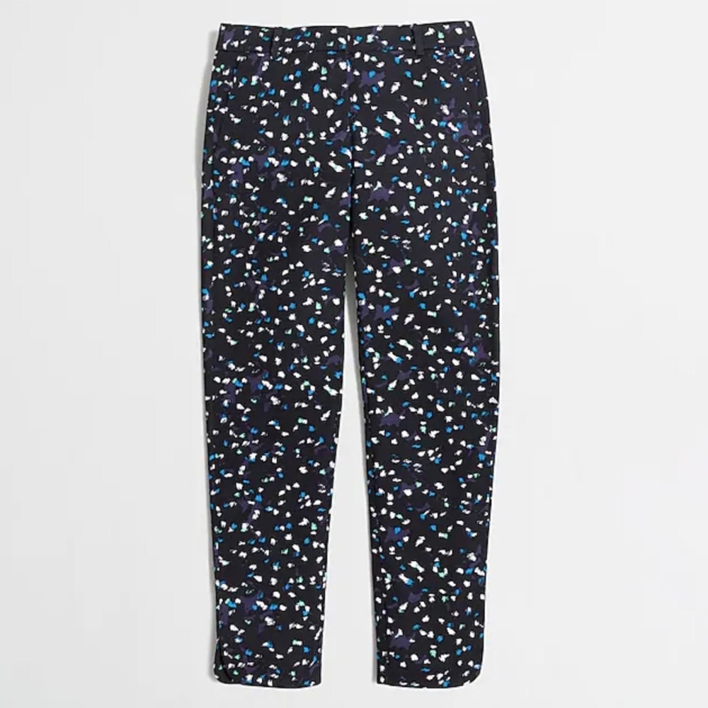 SALE! J.CREW Printed cropped Tencel Pant Navyblue